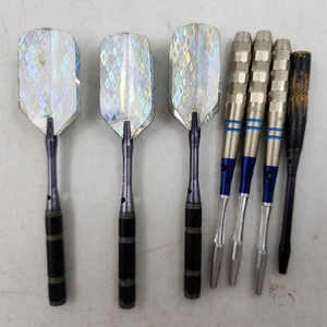 3 Dart Barrel Shaft & Flights in Wood Case+ 4 Extra Barrel Shafts~No Tips - Picture 1 of 7