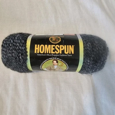 1 Skein Lion Brand Homespun Bulky #5 Yarn Edwardian Heathered Gray 185 yards - Image 1 of 4