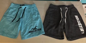 2 pares de pantalones cortos Hollister azules y grises con bolsillos y cordón para hombre XS - Imagen 1 de 6