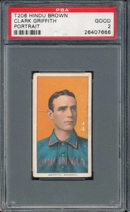 T206 Hindu Brown Clark Griffith (Portrait) PSA 2 - HOF - Cincinnati Reds - Picture 1 of 3