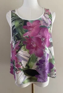 Trina Turk Boxy Crop Floral Tank Top L - Picture 1 of 6