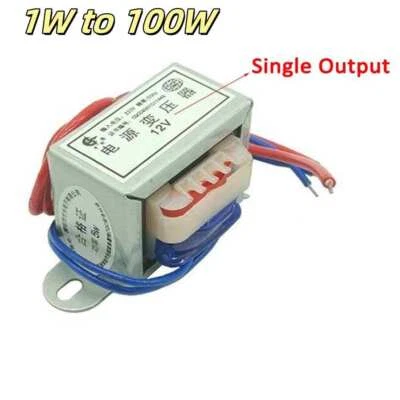 Power Transformer 220V TO 6V/9V/12V/15V/18V/24V Output AC Single/Dual1W to 100W - Image 1 of 4