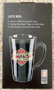Harley Davidson 16oz Latte Black Ceramic Mug - Picture 1 of 5