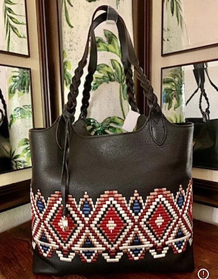Brighton H3543b Africa Stories Masai Soft Tote Black Multi
