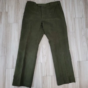 The House of Bruar Dark Green Heavy Velour Trousers Size W40 L 33 - Picture 1 of 4