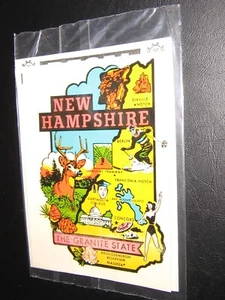 Vintage Aufkleber Reise Souvenirs Auto Auto Gepäck - New Hampshire - Bild 1 von 1