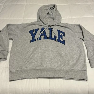 Yale University Hoodie Womens Medium Gray Hooded Sweatshirt Oversized H&M - Picture 1 of 6