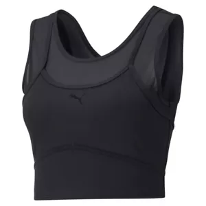 Puma Women Studio Layered Crop Top / Sport Top - Picture 1 of 18