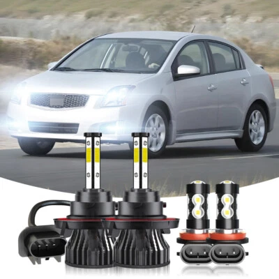 Combo de faros LED de haz alto/bajo + faros antiniebla para Nissan Sentra 2004-2012 Foto 1 de 4