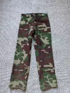 vintage USA made CABELAS fleece pants 32x32 woodland HUNTING camouflage M - Picture 1 of 8