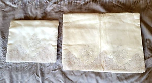 2 Vintage/Antique Lace Hosiery Lingerie Bags Satin Travel Bags 1940's - Picture 1 of 17