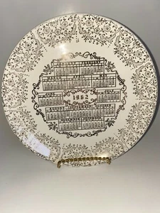 Placa calendario 1962 filigrana dorada 9 1/4 - Imagen 1 de 7