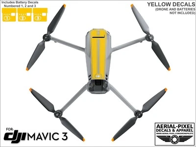 DJI Mavic 3 Racing Stripes With Battery Decals Number #1-3 Sticker Skin - Image 1 of 4