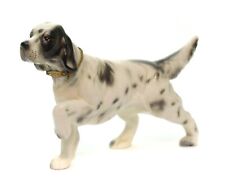 Vintage Porcelain English Setter Dog With Medal Figurine Japan 7.5"