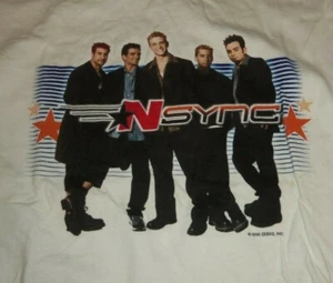 NSYNC Justin Timberlake - 2000 Camisa Blanca Manga Larga Mediana Niños/Mujeres - Imagen 1 de 8
