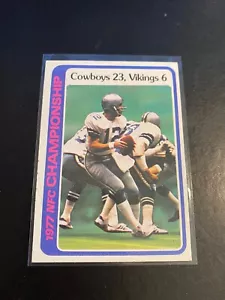 Topps Football #166 NFC 1978 ¡¡Juego de campeonato!! ROGER STAUBACH!! ¡ENVÍO DE $1!! - Imagen 1 de 2
