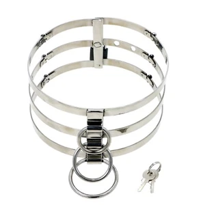Trinity Collar- 3 Ring Locking Slave Collar - Picture 1 of 3