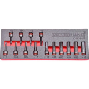 3/8" Drive Hex/Allen Key Sockets Impact H3-H16 Powerhand in Foam Tray - Picture 1 of 2