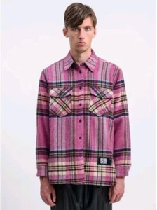 We11done Welldone Jacket Mens Womens One Size Pink English Check Wool Oversized - Picture 1 of 15