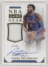 2015-16 Panini National Treasures NBA Game Gear /49 Andre Drummond #GG-ADR Auto
