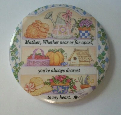 Mother Near or  Far Apart Dearest to My Heart Refrigerator Magnet Ceramic 1989 - Image 1 of 4