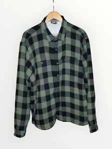 Tailor Vintage Fleece Flannel Long Sleeve Shirt Black-Grey Checker Men's XXL EUC - Picture 1 of 12