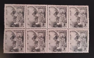 sellos nuevos España año 1948/55- General Franco Edifil 1056- bloque de 8 sellos - Imagen 1 de 2