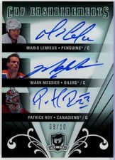 2007-08 The Cup Enshrinements Trios #E3RLM  Roy / Lemieux / Messier AUTO /10