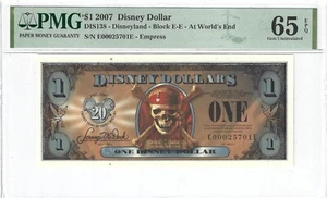 2007 Disney Dollar $1, DIS138, Block E-E, At World's End PMG 65EPQ, Gem - Picture 1 of 2