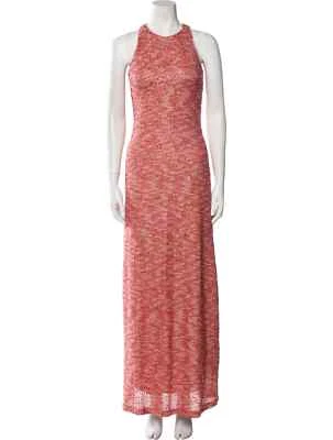 St John Crew Neck Long Dress Sequin New Sz 8 Formal Evening Gown Pink - Image 1 of 4