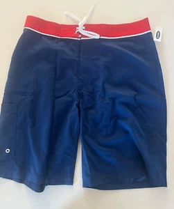 Old Navy California Board Shorts Mens 36" Blue Red Swim Trunk Bathing Suit NEW - Picture 1 of 4
