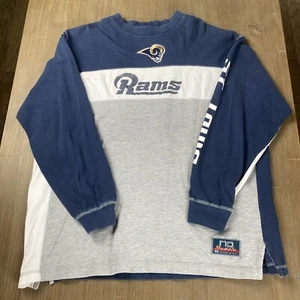 Sudadera/Camisa St Louis Rams NFL Para Hombre Talla L Gris Azul Y2k 2005 Hecha en EE. UU. - Imagen 1 de 16