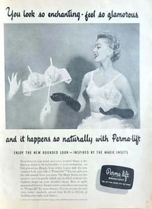 Perma Lift Büstenhalter VINTAGE 1955 Zeitschriftenanzeige, Charming & Radiant Pin Up Girl - Bild 1 von 1