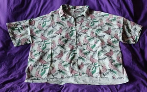 DRYKORN Bluse Hemd Blusenhemd mit Papagaen wie Neu Gr. 40 Oversize - Bild 1 von 9