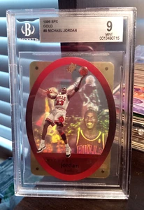 Tarjeta de los Chicago Bulls de Michael Jordan 1996 cubierta superior SPx dorada #8 - como nueva - ¡bgs 9! - Imagen 1 de 3
