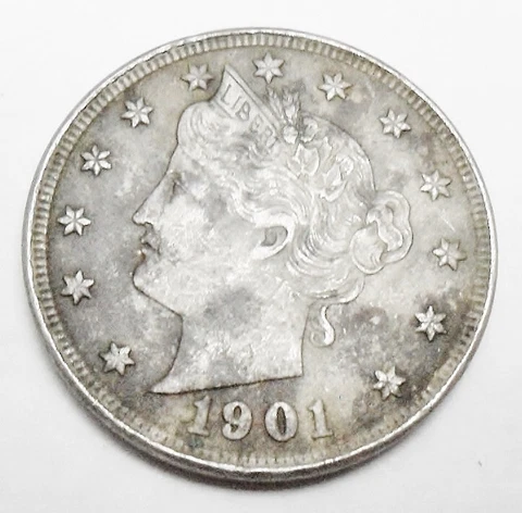 1901 P LIBERTY HEAD "V" NICKEL XF DETAILS - EXREMELY FINE DETAILS  FREE SHIPPING Cover