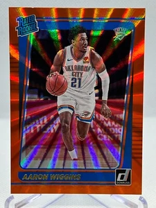 AARON WIGGINS RC 2021-22 Panini Donruss #241 Rated Rookie ORANGE LASER Parallel - Picture 1 of 2