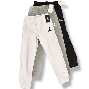 NIKE AIR JORDAN 3 Pk Fleece Pants Jogger Sweat Pants Gray Black White Kids Med - Picture 1 of 11