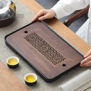 36cm Lightweight Bamboo Home Tea Set Featuring Removable Dry Tray and Storage - Picture 1 of 9