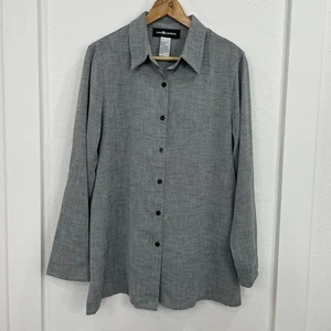 Sag Harbor Damen Top Gr. 14 Grau Knopfleiste Bluse Langarm Business Freizeit - Bild 1 von 9