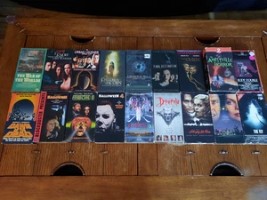 Horror Movie 19X VHS Lot Halloween Nightmare On Elm Street Dracula The Fly Wolf - Picture 1 of 4