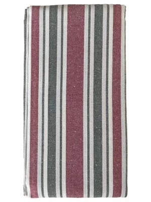 Bee & Willow Red & Green Christmas Stripe Cotton Rich Tablecloth 60x144 Oblong - Image 1 of 3