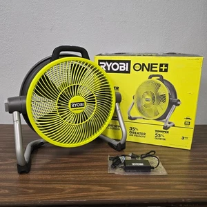 Ryobi ONE+ 18V Cordless Hybrid Whisper Series 14" Air Cannon Fan - PCL813B - Picture 1 of 9