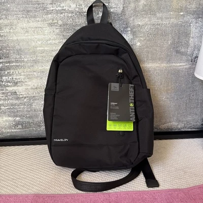 5-точечная противоугонная городская слинговая сумка Travelon — черная 9,5 дюйма x 16 дюймов x 4,25 дюйма - Изображение 1 из 4