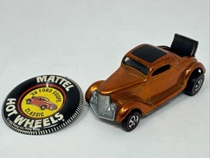1968 Hot Wheels 36 Ford Coupe Spectraflame orange mit schwarzer Innenausstattung, Knopf, NM - Bild 1 von 15