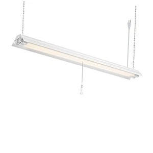 4 ft T8 2-Light LED Shop Light Fixture, 28W, 120V, 4000K Bright White Tubes, - Picture 1 of 6
