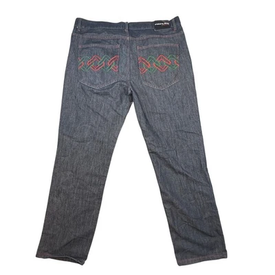 REFUSE Jeans men's 42x30 Jeans 42x30 Dark Wash Embroidered Pockets Straight Fit - Image 1 of 4