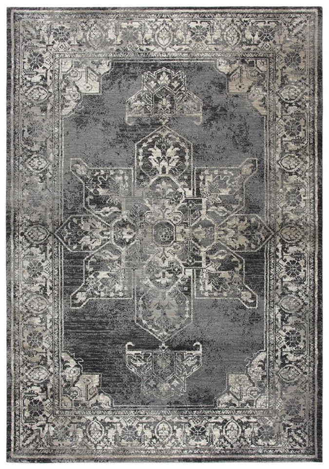 3x5 Rizzy Rugs Gray Bordered Petals Corners Door Mat PN6972 - Aprx 3' 3" x 5' 3" - Image 1 of 2