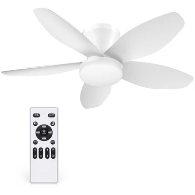 35 Inch Ceiling Fan with Lights and Remote Control, Quiet Modern Low Profile ... - Immagine 1 di 4