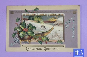 Christmas Postcard Merry Christmas Greetings Deer 1909 - Picture 1 of 2